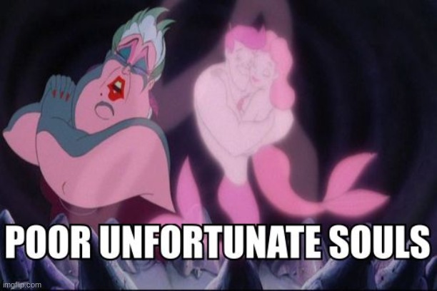 poor unfortunate souls | image tagged in poor unfortunate souls | made w/ Imgflip meme maker