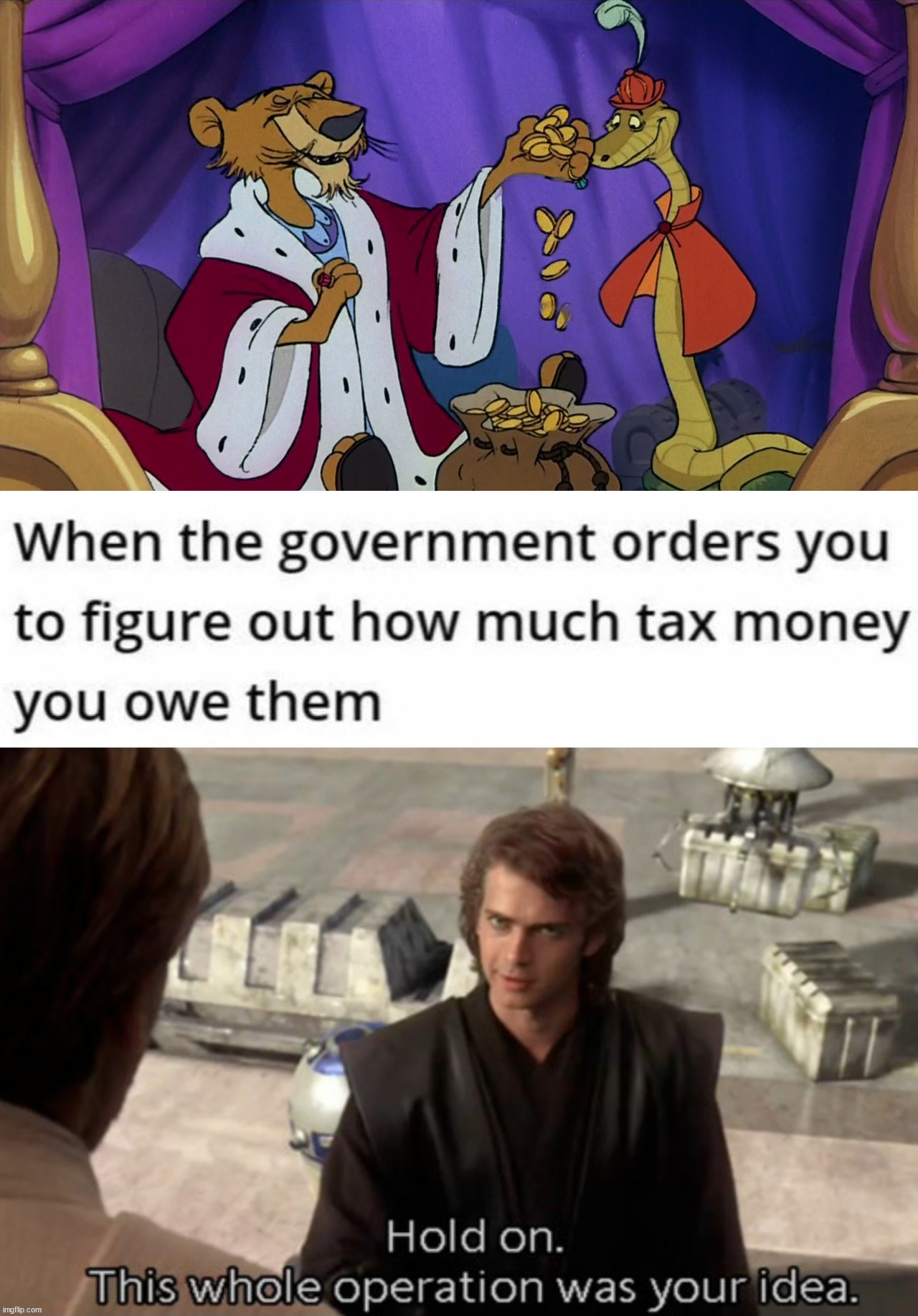 image tagged in taxes,hold on this whole operation was your idea | made w/ Imgflip meme maker