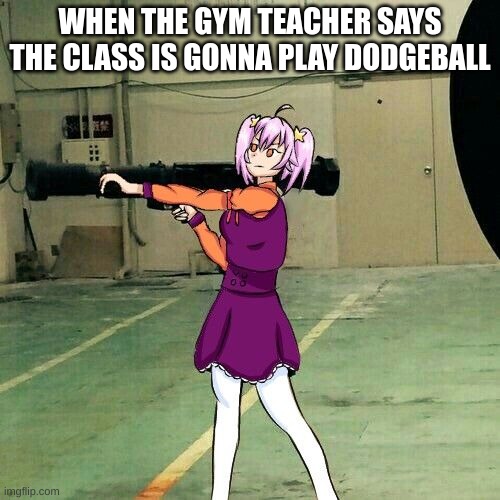 roar | WHEN THE GYM TEACHER SAYS THE CLASS IS GONNA PLAY DODGEBALL | image tagged in bomb,dodgeball | made w/ Imgflip meme maker