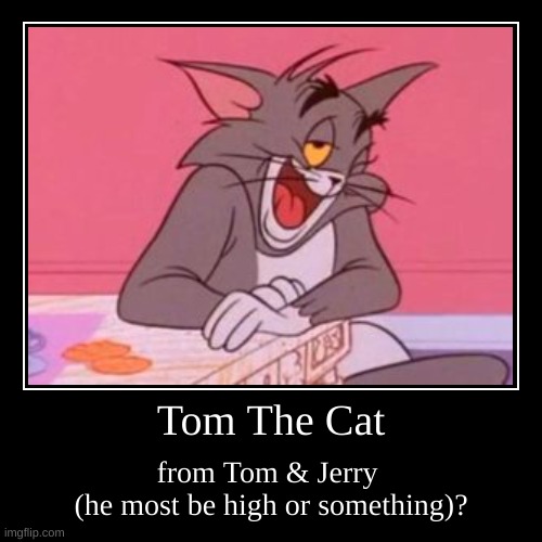 Tom & Jerry (Tom The Cat: On Something)? | image tagged in funny,demotivationals,tom and jerry,tv show,tv shows,cartoon | made w/ Imgflip demotivational maker