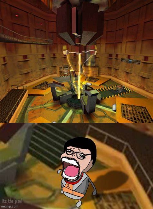 6 y/o me playing half-life for the first time: (scared shitless) | image tagged in gordon chopper cry | made w/ Imgflip meme maker