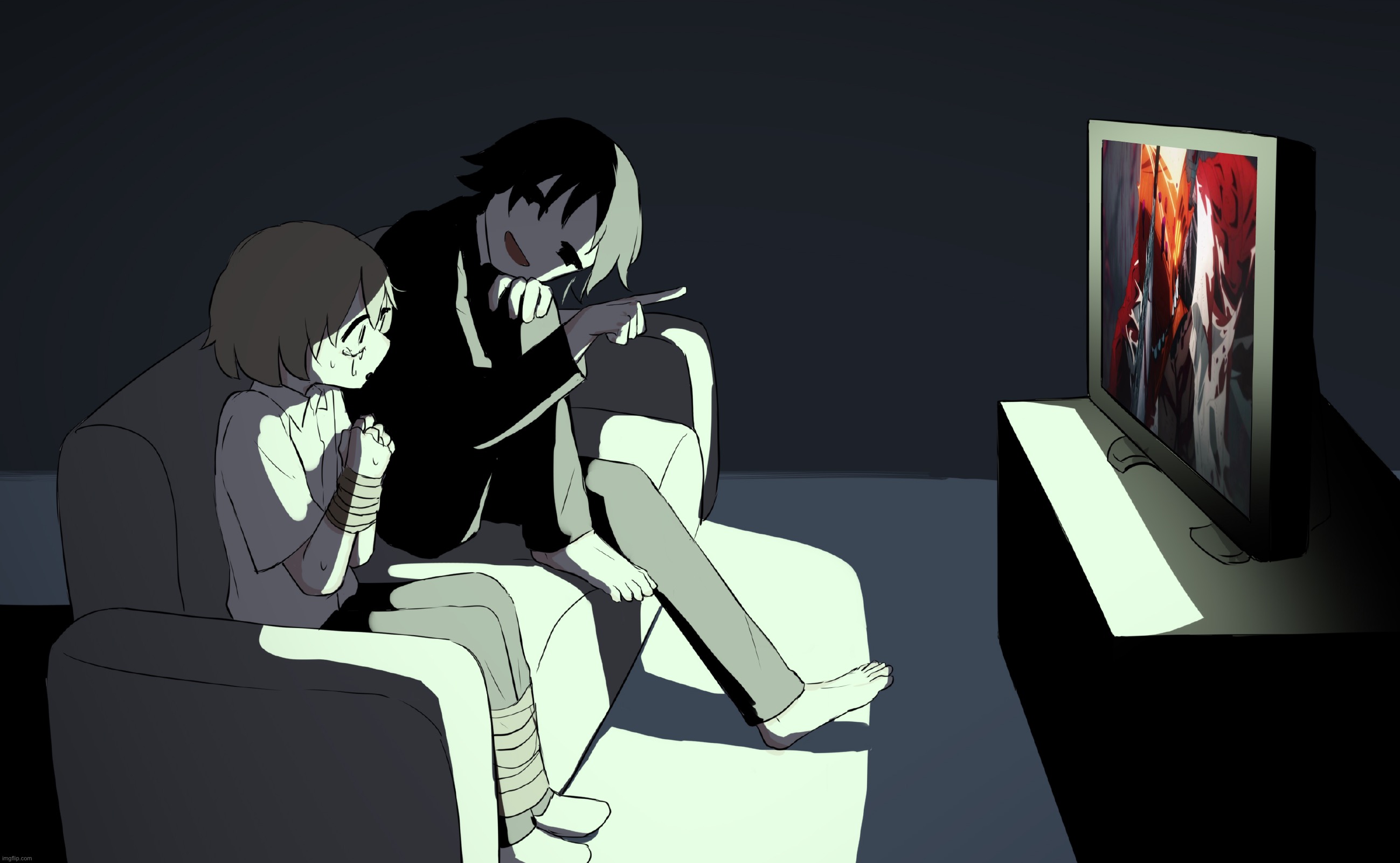 Me forcing y’all to watch chainsaw man cuz yes | made w/ Imgflip meme maker