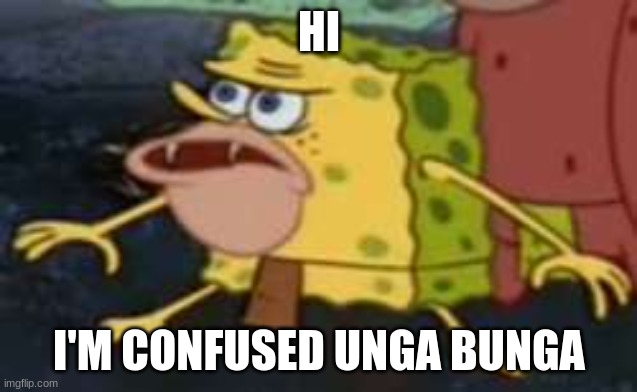 Spongegar | HI; I'M CONFUSED UNGA BUNGA | image tagged in memes,spongegar | made w/ Imgflip meme maker