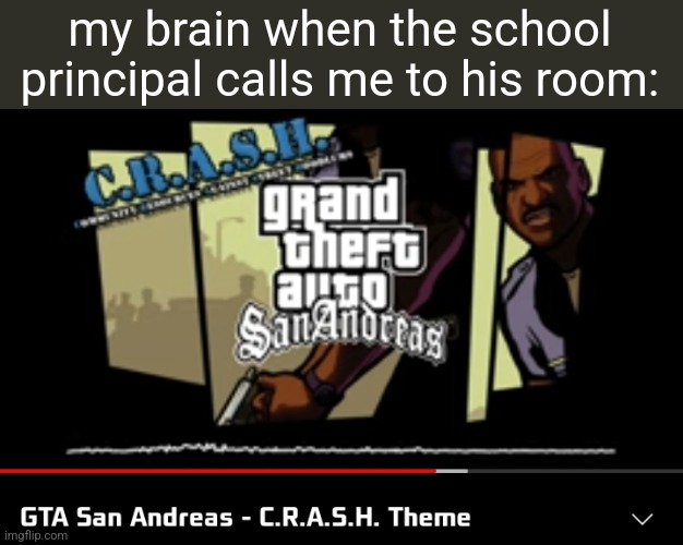 Actually fits perfectly tho | my brain when the school principal calls me to his room: | made w/ Imgflip meme maker