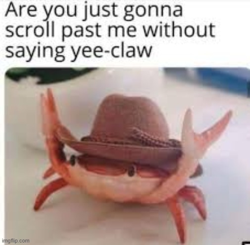 Yee-Claw | image tagged in crab | made w/ Imgflip meme maker