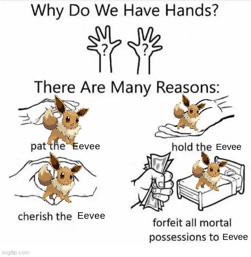 eevee | Eevee; Eevee; Eevee; Eevee | image tagged in why do we have hands all blank | made w/ Imgflip meme maker