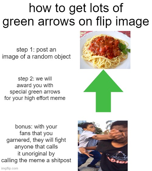 "shitpost" | how to get lots of green arrows on flip image; step 1: post an image of a random object; step 2: we will award you with special green arrows for your high effort meme; bonus: with your fans that you garnered, they will fight anyone that calls it unoriginal by calling the meme a shitpost | image tagged in memes,sad but true | made w/ Imgflip meme maker