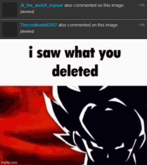 image tagged in i saw what you deleted | made w/ Imgflip meme maker