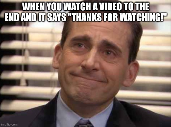 really makes you smile | WHEN YOU WATCH A VIDEO TO THE END AND IT SAYS "THANKS FOR WATCHING!" | image tagged in wholesome,smile,memes | made w/ Imgflip meme maker