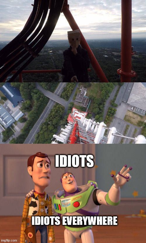 IDIOTS; IDIOTS EVERYWHERE | image tagged in paperbag | made w/ Imgflip meme maker