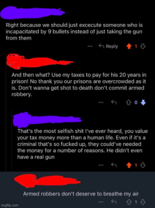 Redditor feels that regular gas station robbers “ought to be put to death” | made w/ Imgflip meme maker