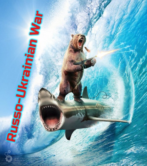 Bear Riding Shark |  Russo-Ukrainian War | image tagged in bear riding shark,slavic,russia,ukraine,blm,russo-ukrainian war | made w/ Imgflip meme maker