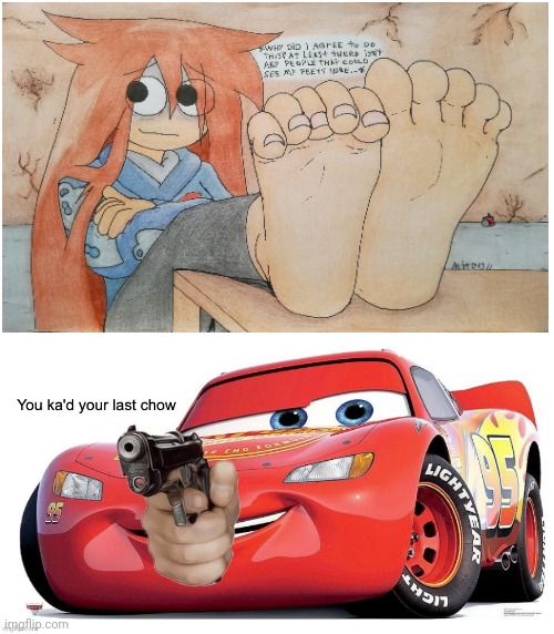 image tagged in you ka'd your last chow,shgurr,deviantart,feet | made w/ Imgflip meme maker
