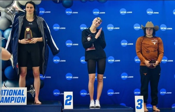 High Quality Lia Thomas Podium Blank Meme Template