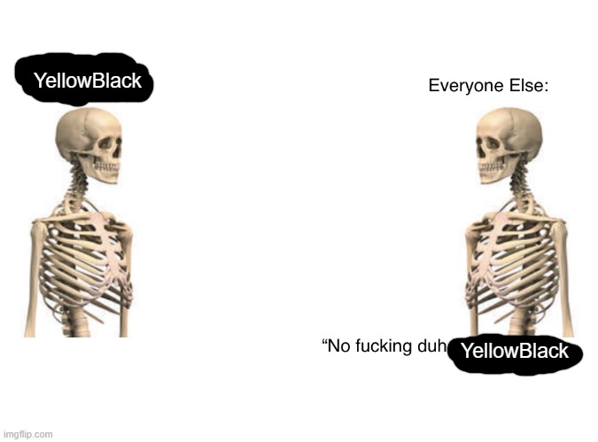 No duh jerry | YellowBlack YellowBlack | image tagged in no duh jerry | made w/ Imgflip meme maker