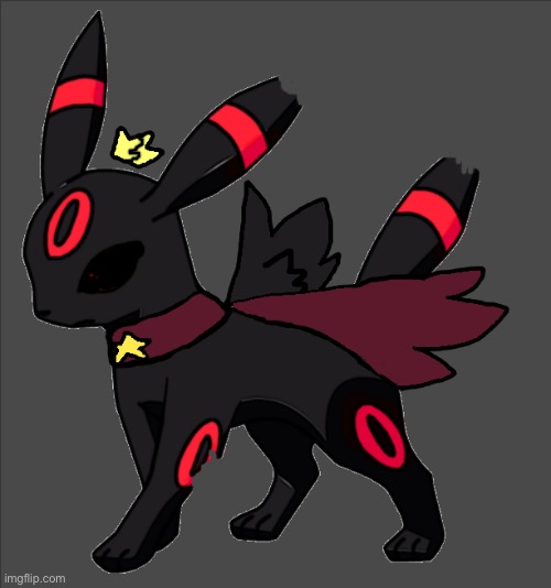 This is the torn version of my oc | image tagged in steve the red umbreon star king version | made w/ Imgflip meme maker