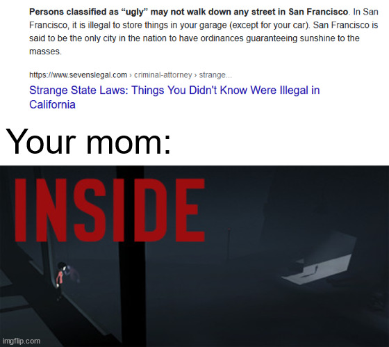 Your mom: | image tagged in inside,memes,yo mama | made w/ Imgflip meme maker