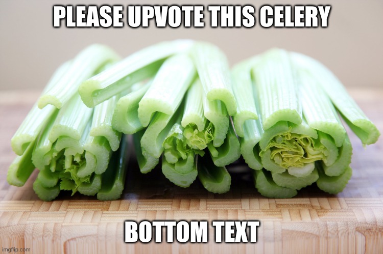 celery | PLEASE UPVOTE THIS CELERY; BOTTOM TEXT | image tagged in celery | made w/ Imgflip meme maker