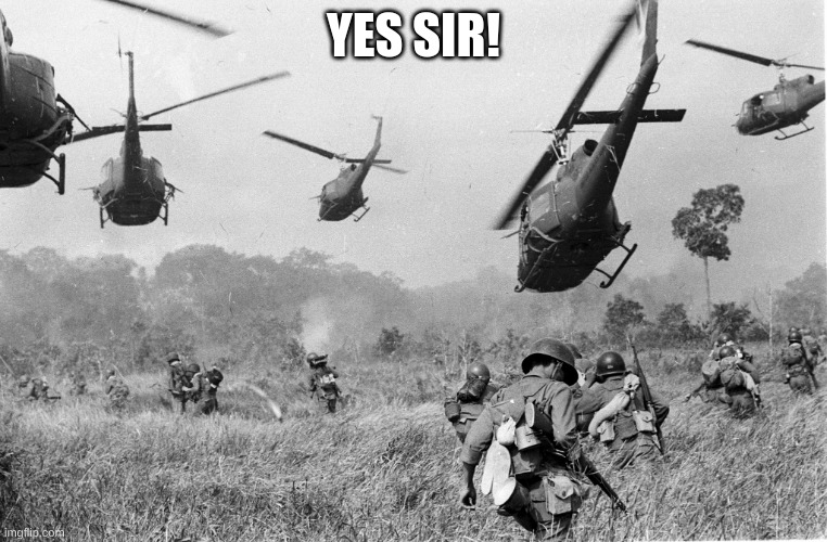 Veitnam war | YES SIR! | image tagged in veitnam war | made w/ Imgflip meme maker