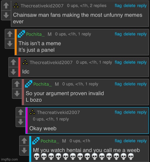 Mf started an argument and immediately lost☠️☠️ | made w/ Imgflip meme maker