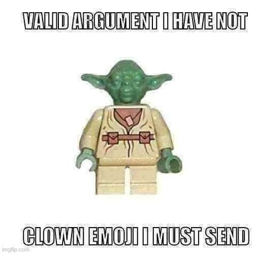 yo i made this a temp | image tagged in yoda clown emoji | made w/ Imgflip meme maker