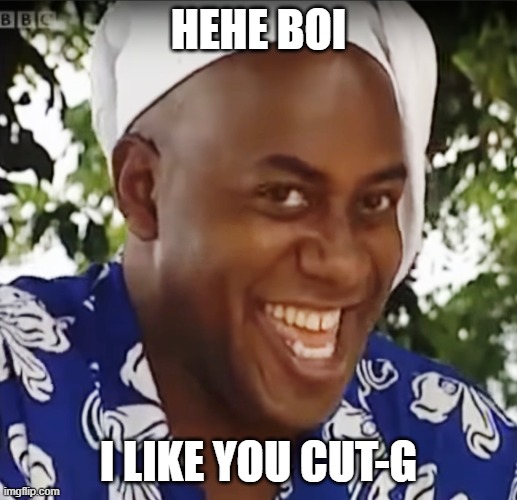 Hehe boi meme | HEHE BOI; I LIKE YOU CUT-G | image tagged in hehe boi,meme | made w/ Imgflip meme maker