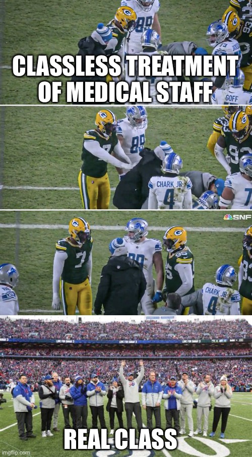 Really Quay? You’re worried about being “dissed” when someone needs medical attention? Remembering Damar didn’t last long. | CLASSLESS TREATMENT OF MEDICAL STAFF; REAL CLASS | image tagged in green bay packers,selfish,so you know how some sins are unforgivable | made w/ Imgflip meme maker