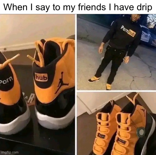 absolute drip | When I say to my friends I have drip | image tagged in bruh,lol,why are you reading this | made w/ Imgflip meme maker