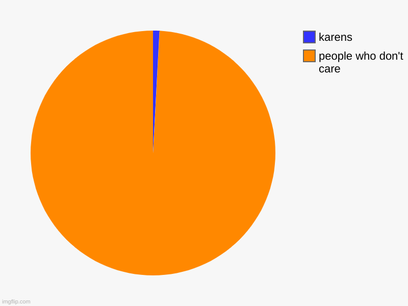 people who don't care, karens | image tagged in charts,pie charts | made w/ Imgflip chart maker