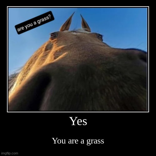 Are you a grass? | image tagged in funny,demotivationals,are you a grass | made w/ Imgflip demotivational maker