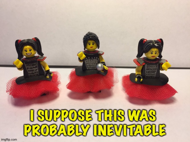 lego babymetal | I SUPPOSE THIS WAS 
PROBABLY INEVITABLE | image tagged in lego babymetal | made w/ Imgflip meme maker