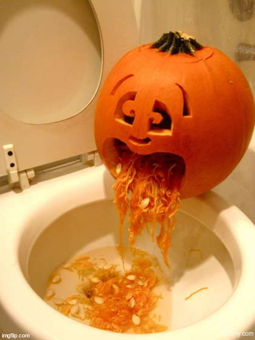 Puking pumpkin | image tagged in puking pumpkin | made w/ Imgflip meme maker