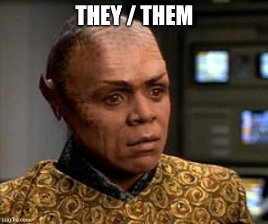 They them | THEY / THEM | image tagged in star trek,star trek voyager,voyager,gender | made w/ Imgflip meme maker