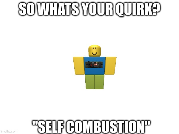 SO WHATS YOUR QUIRK? "SELF COMBUSTION" | made w/ Imgflip meme maker