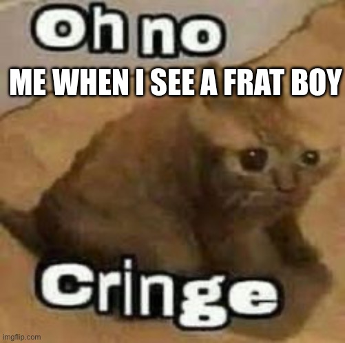 True story | ME WHEN I SEE A FRAT BOY | image tagged in oh no cringe | made w/ Imgflip meme maker