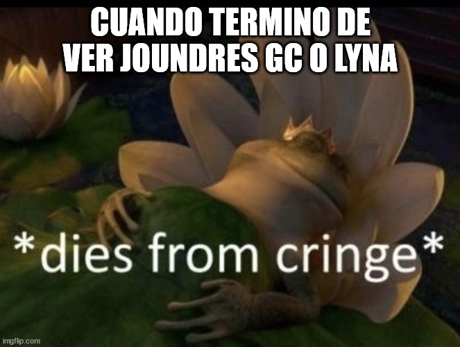 joundres gc es zzzzzzzz | CUANDO TERMINO DE VER JOUNDRES GC O LYNA | image tagged in dies from cringe | made w/ Imgflip meme maker