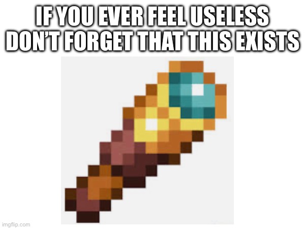 Especially on java | IF YOU EVER FEEL USELESS DON’T FORGET THAT THIS EXISTS | image tagged in minecraft | made w/ Imgflip meme maker