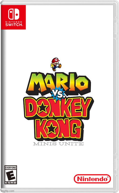 if mario vs donkey kong came back | MINIS UNITE | image tagged in nintendo switch,mario vs donkey kong,fake,sequels,platformer | made w/ Imgflip meme maker