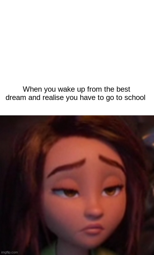 what is this from? | When you wake up from the best dream and realise you have to go to school | image tagged in funny | made w/ Imgflip meme maker