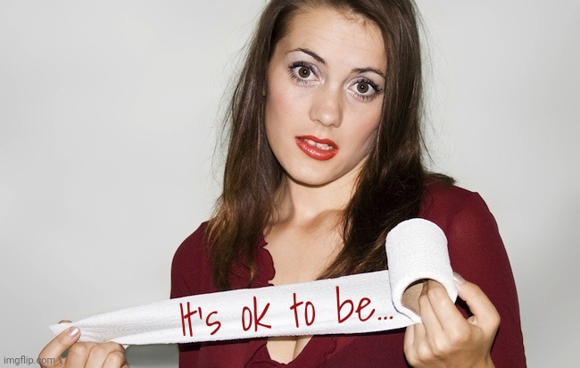 The toilet paper plight | It's ok to be... | image tagged in butthurt bad,it's ok to be,don't hate the taint,it's ok to be white,it's ok for toilet paper to be white,it's ok to be ok | made w/ Imgflip meme maker
