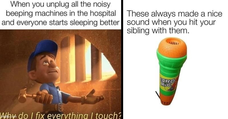 Two funny memes | image tagged in wreck it ralph,microphone | made w/ Imgflip meme maker