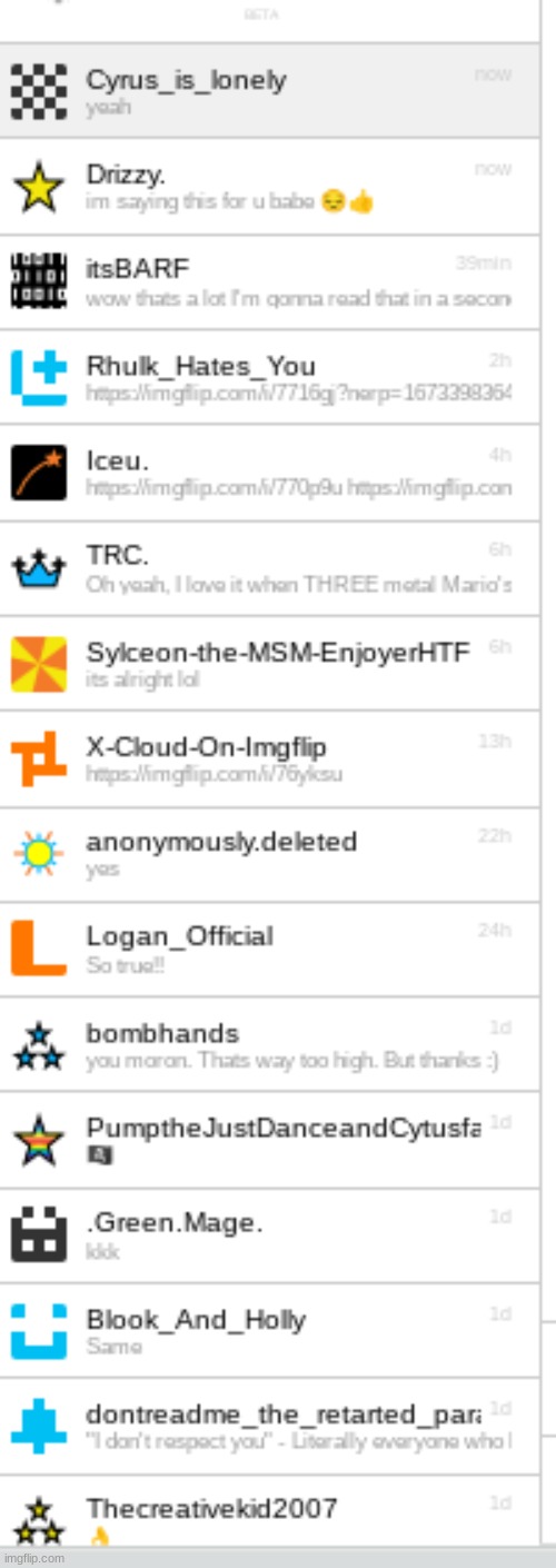 memechat reveal but its not all of them, just most recent. | made w/ Imgflip meme maker