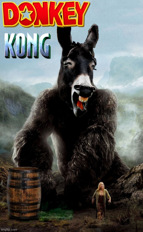image tagged in donkey kong,king kong,movies,video games,mashup,nintendo | made w/ Imgflip meme maker