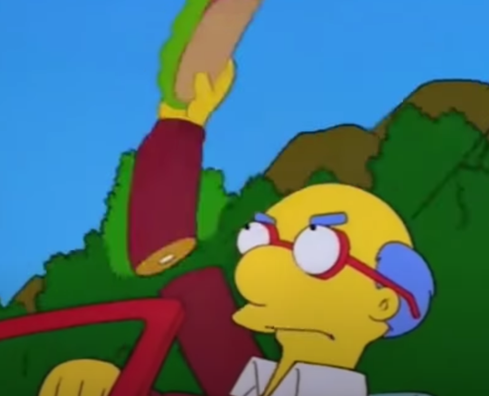 High Quality Kirk Van Houten Arm Sliced Off. Blank Meme Template