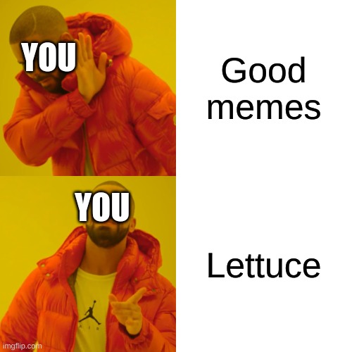 Drake Hotline Bling Meme | Good memes Lettuce YOU YOU | image tagged in memes,drake hotline bling | made w/ Imgflip meme maker