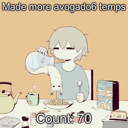 Avogado6 | Made more avogado6 temps; Count: 70 | image tagged in avogado6 | made w/ Imgflip meme maker