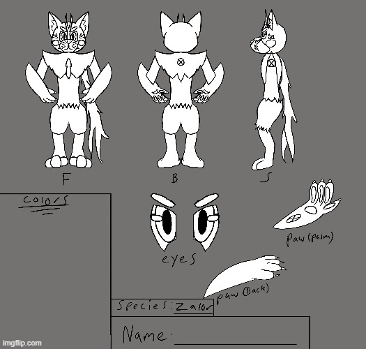 I Made A Zaloran Fursona Template! Use freely if you want! | made w/ Imgflip meme maker