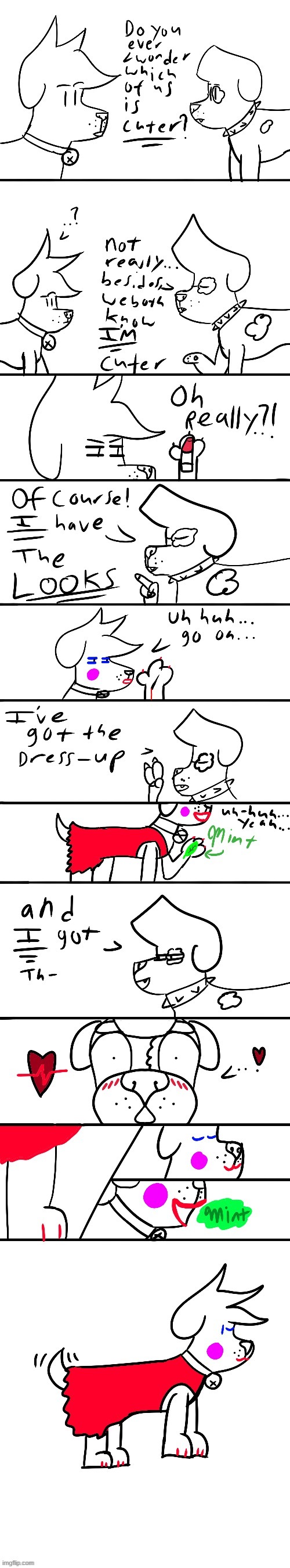 Doug (the dress up one) and Clyde's (The smack talker) Happy Valentine's Day! (My Art) | image tagged in memes,lgbtq,lgbt,furry,valentine's day | made w/ Imgflip meme maker