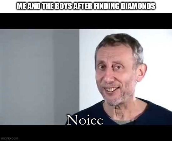 lol | ME AND THE BOYS AFTER FINDING DIAMONDS; Noice | image tagged in noice | made w/ Imgflip meme maker