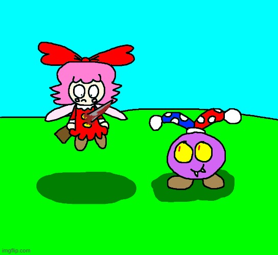 Marx is the Imposter | image tagged in kirby,fanart,cute,gore,funny,blood | made w/ Imgflip meme maker